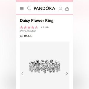 Pandora Daisy flower ring